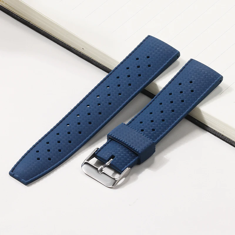 Tropical Style FKM Silicone Watch Strap - Classic Replacement Bracelet Belt