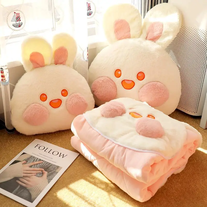 

Pillow and Quilt Dual-purpose Thickened 2-in-1 Foldable Car Carrying Pillow, Dudu Rabbit Office Nap Air Conditioning Quilt