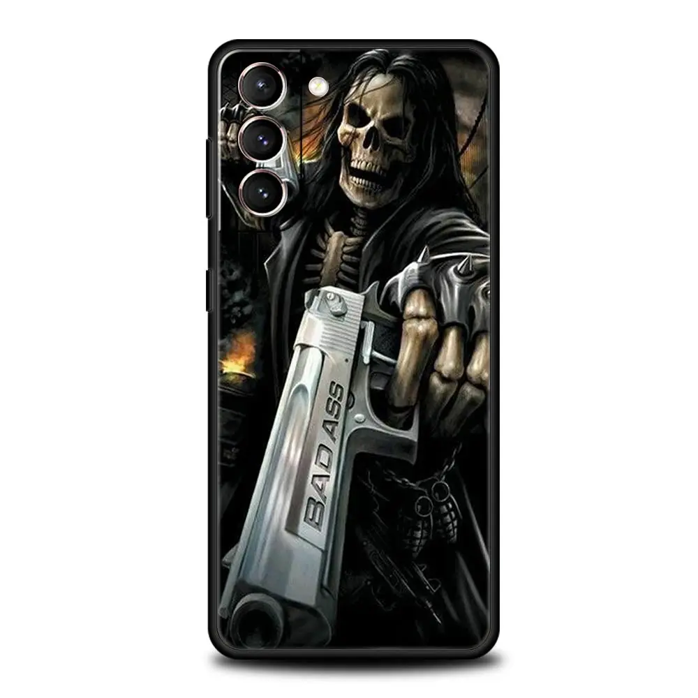 Skull Skeleton Grim Reaper Design Fashion Phone Case - Premium Silicone Cover