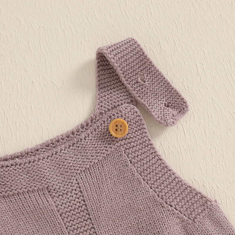 Baby Girl Summer Romper Sleeveless Front Pocket Solid Color Jumpsuit Infant Overalls Outfit 1