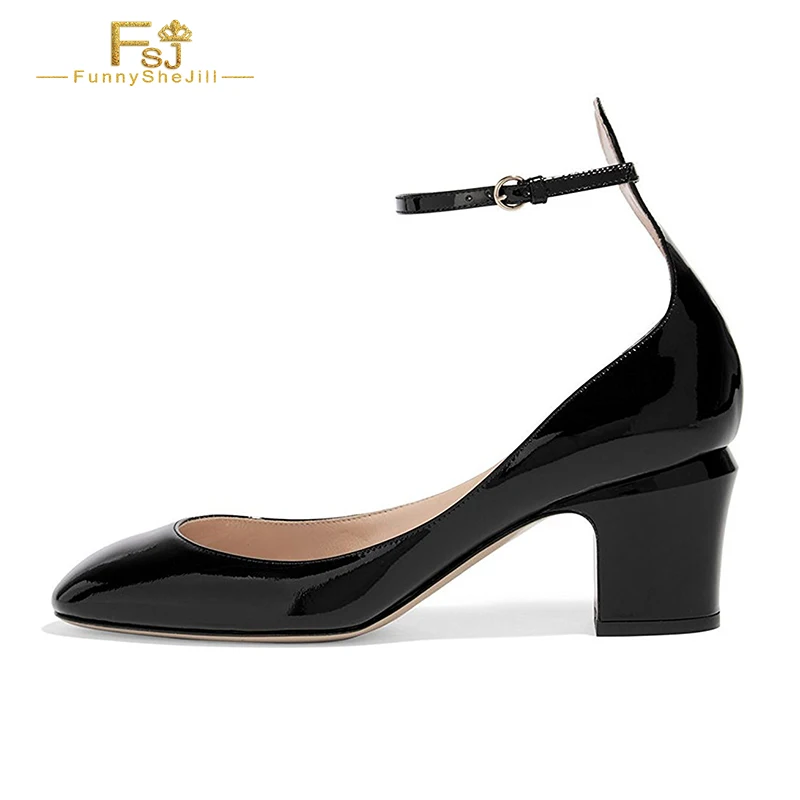 

Round Toe Cutout Block Heels Women'S Slotted Single Shoes