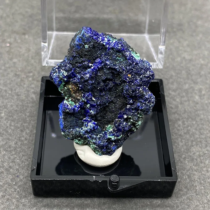 100% natural azurite and malachite symbiotic raw stone mineral specimen healing crystal gem collection+ Box size:35*35*35mm