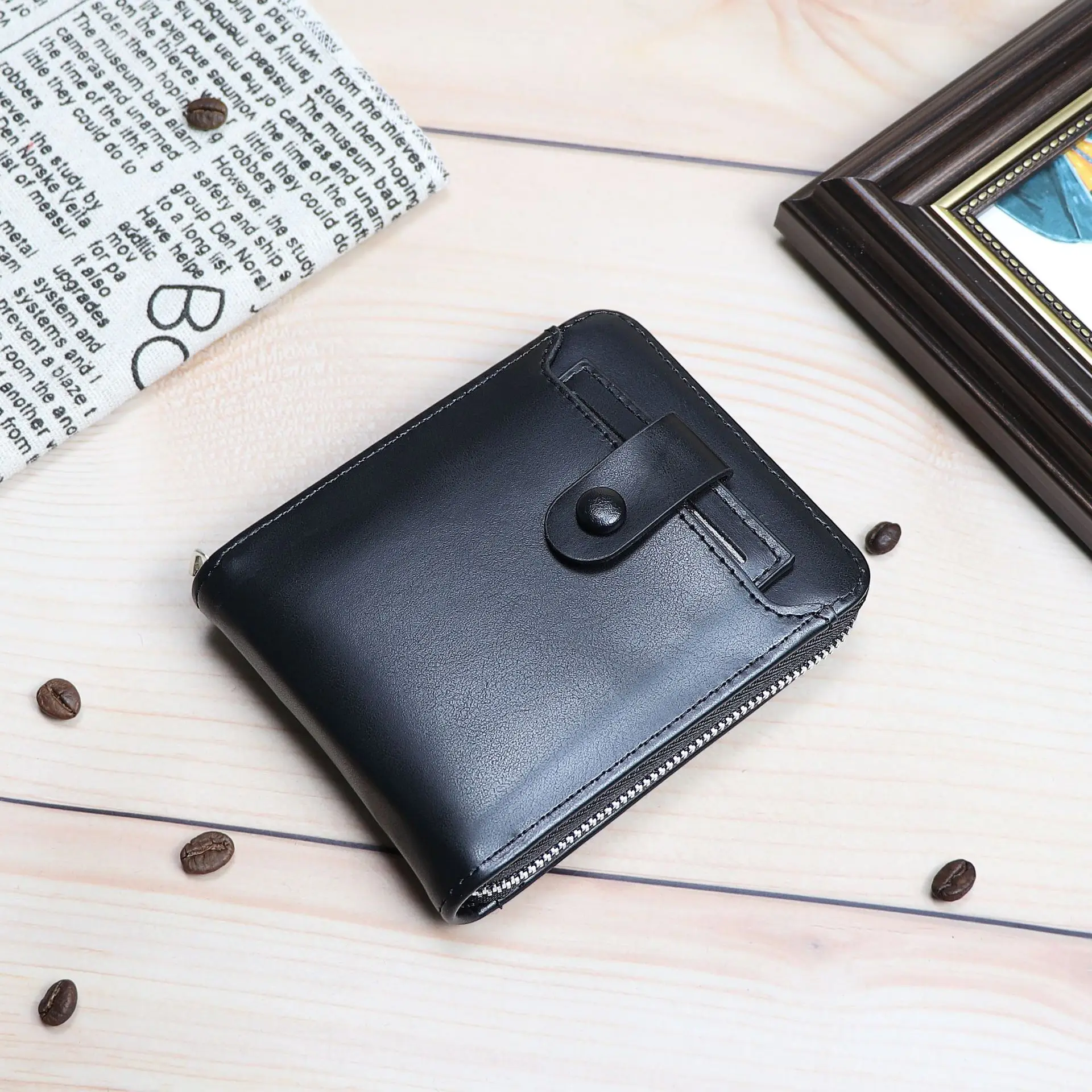 New Vintage Small Men's Wallet Genuine Leather Short Purse Men Hasp Zipper  Clutch Solid Porte Feuille Hommes Porte Monnaie Homme - AliExpress