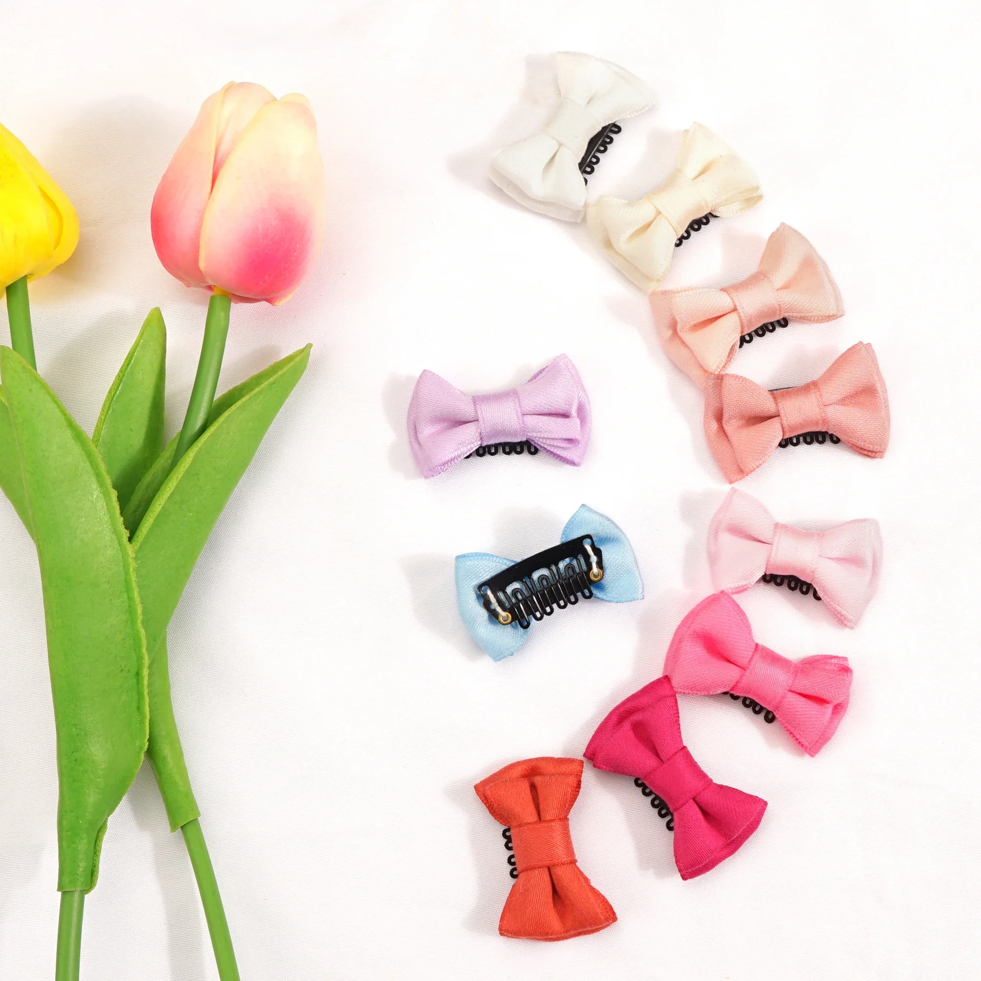 16 Stück Haarspangen für Babymädchen, einfarbige Haarspangen für Kinder, handgenähte Haarkämme für Kinder, Haar-Accessoires – Detail 5