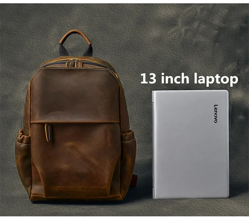 Vintage genuine leather large capacity men's chest bag design natural crazy horse cowhide shoulder bag locomotive messenger bag