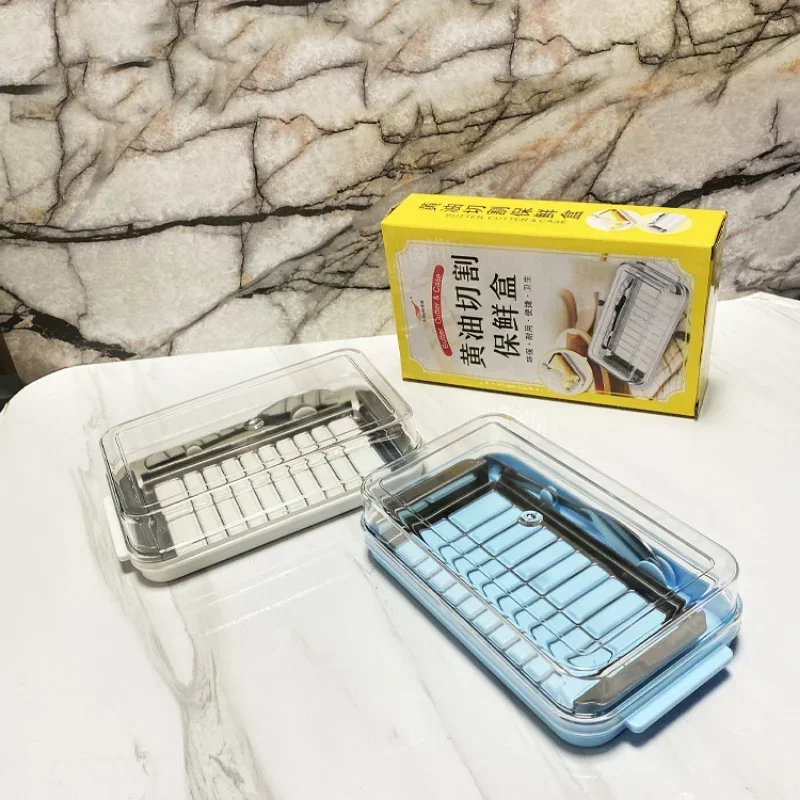 Butter Cutter Stainless Steel Slicer Cheese Tools Glass Butter Keeper Container Box Multifunction Kitchen Storage Accessories
