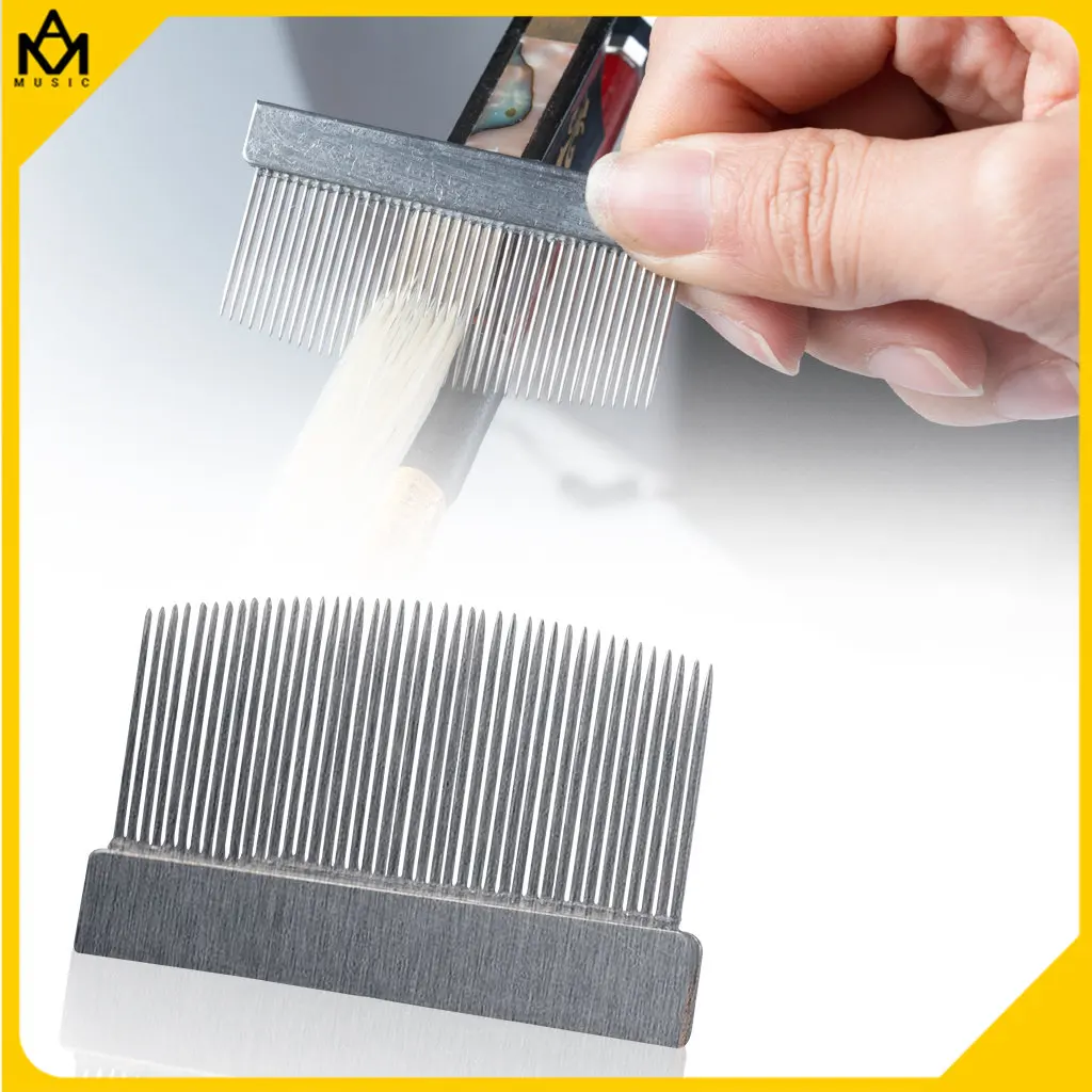 4/4 Violin Bow White Mongolia Horsehair Horse Tail Comb Stainless Steel Cleaning/Pin Brush For DIY Violin Viola Cello Bow Use