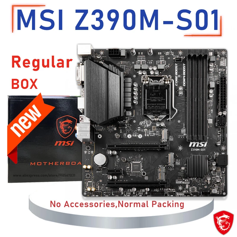 Msi Z390M S01マザーボードlga 1151サポート8th Gen 9th Gen i9 i7 i5 i3 cpu DDR4