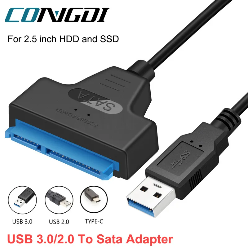 Hdd Buyusb 3.0 To Sata 3 Cable 6gbps - External Ssd Hdd Adapter With Led