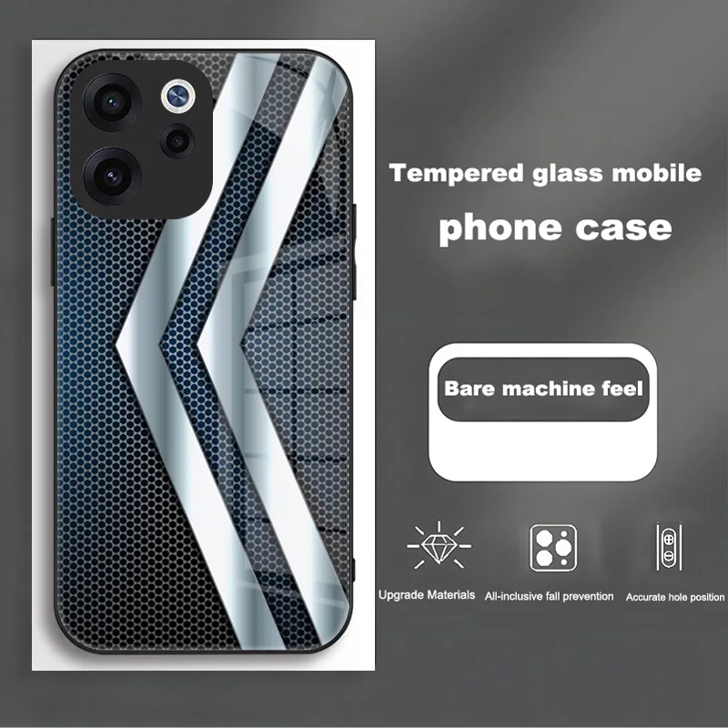 Luxury Shockproof Tempered Glass Phone Case with Full Camera Protection