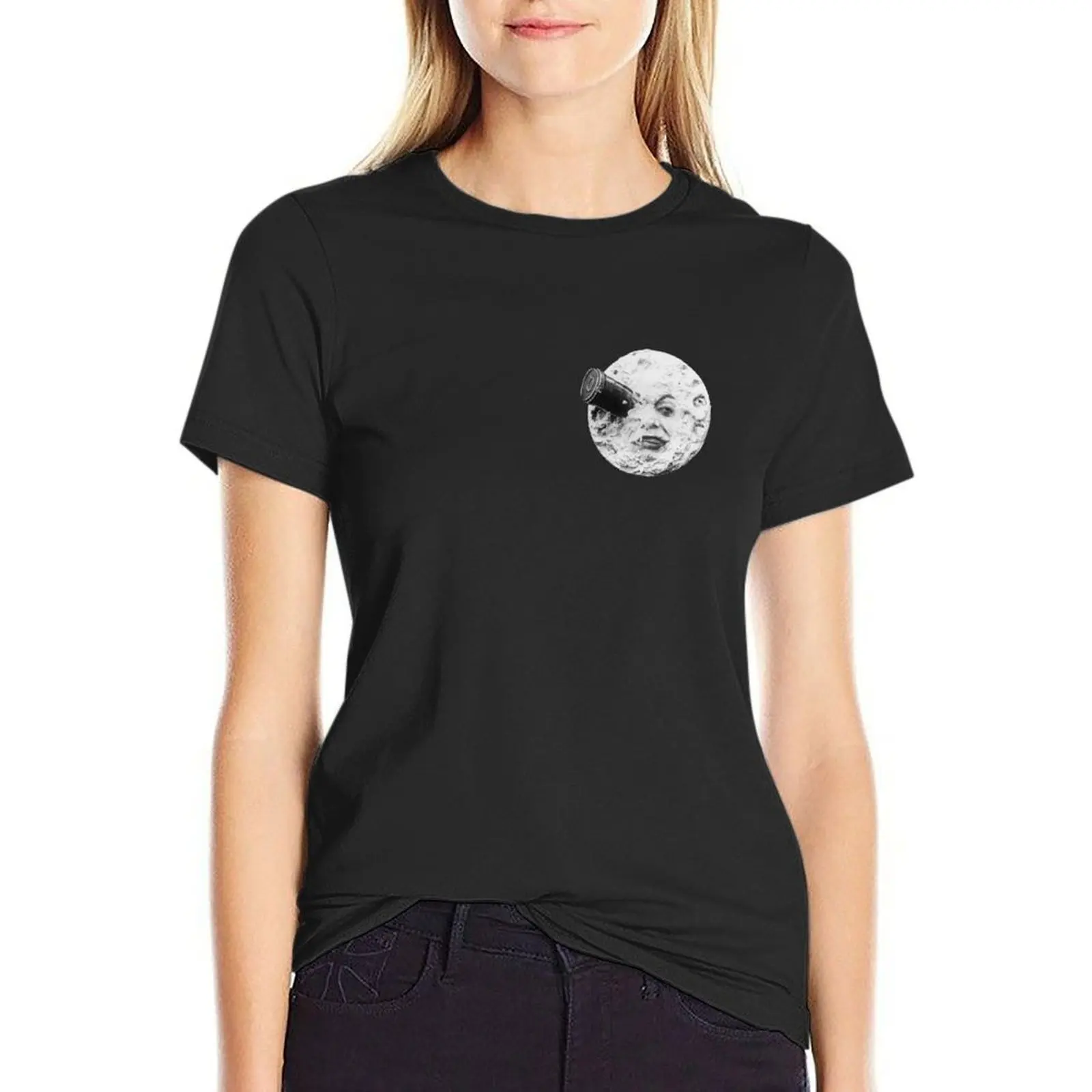 

A trip to the moon film T-shirt oversized cute tops clothes for Women