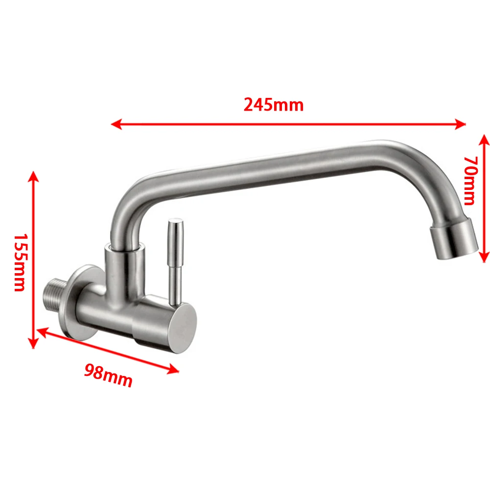

Kitchen Sink Faucet Single Cold Water Sprayer With Energy-saving Bubbler 304 Stainless Steel Bathrooms Brand New