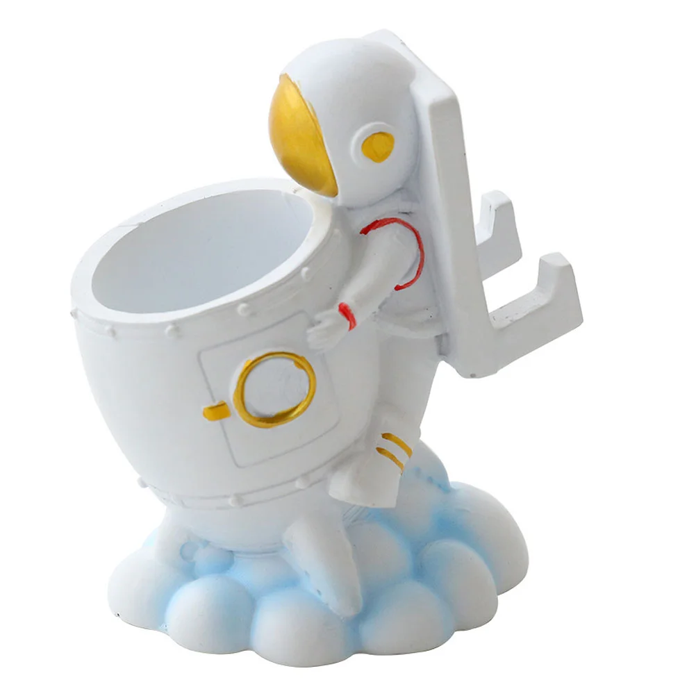 

Astronaut Pen Holder Brush Pencil Holders Funny Resin Craft Cup Adornment for Desk