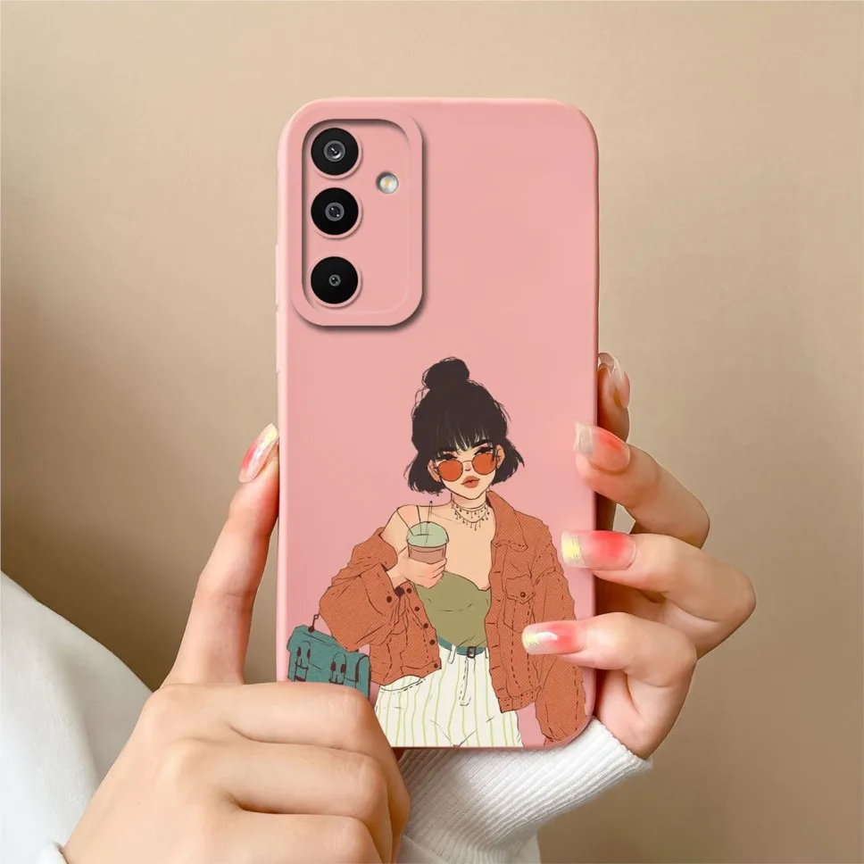 Fashion Pretty Sweet Girl Soft Liquid Silicone Protective Phone Case Cover