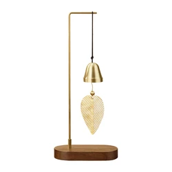 Elegant Copper Wind Chime with Walnut Base - Decorative Hanging Ornament and Home Accent (1 Chime)