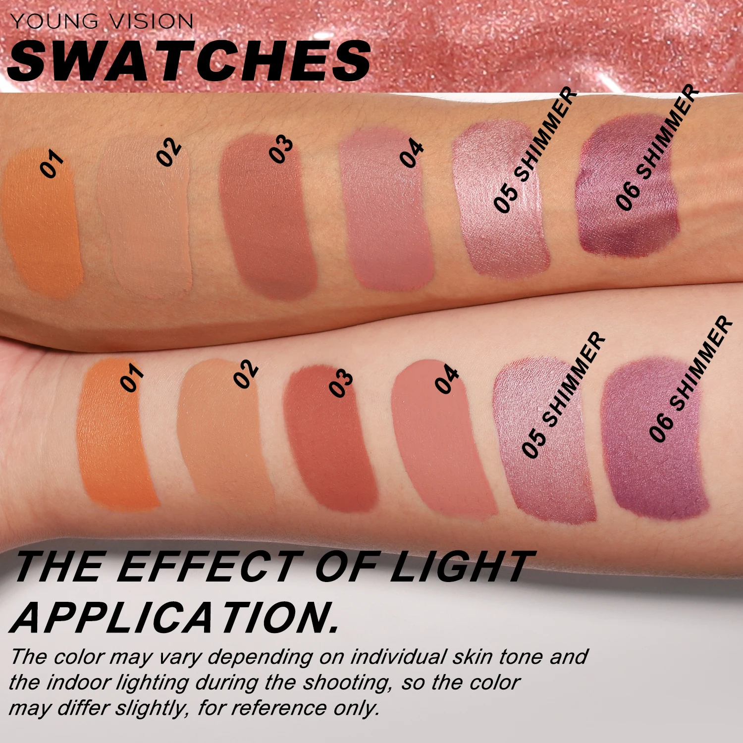 YOUNG VISION 6-color press brush head powder blusher liquid powder 25ml capacity detachable brush head cleaning reuse