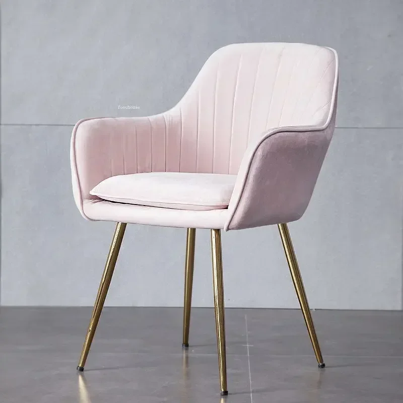 Modern Light Luxury Velvet Dining Chairs Household Living Room Chair Kitchen Furniture Home Backrest Creative Dining Room Chair
