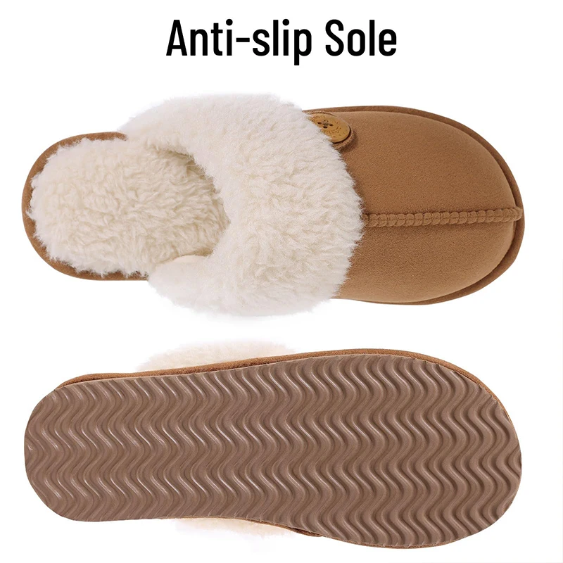 Women Fuzzy Slippers Winter Fluffy Memory Foam Shoes
