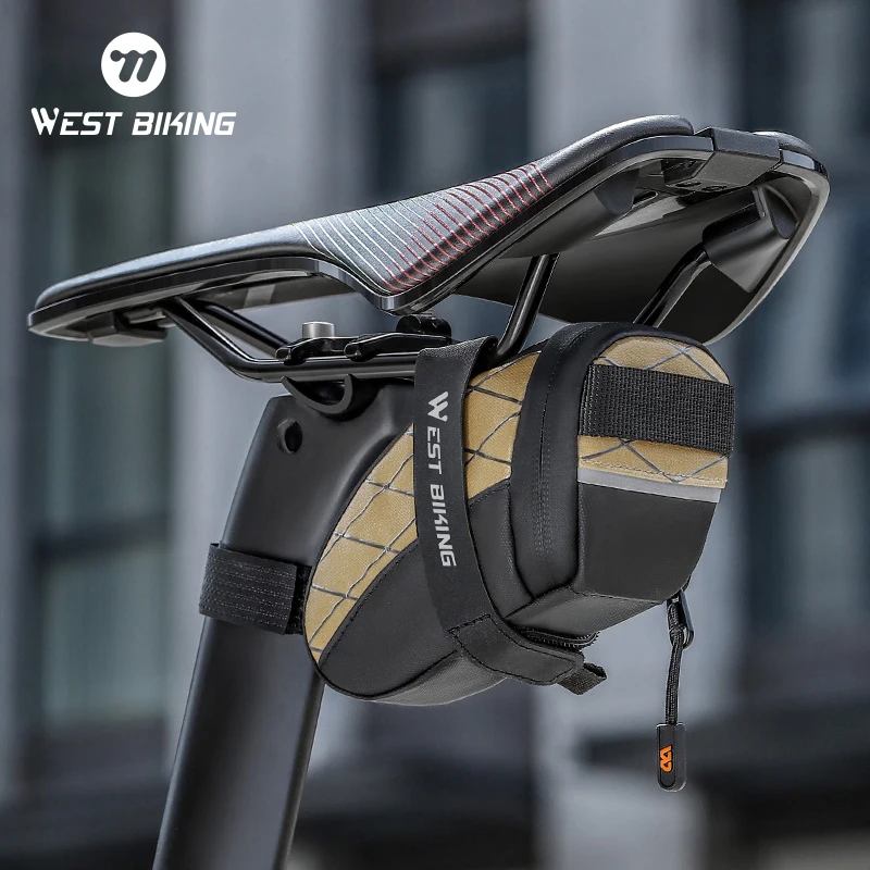 WEST BIKING Bicycle Saddle Bag Mini Portable PU Water Repellent