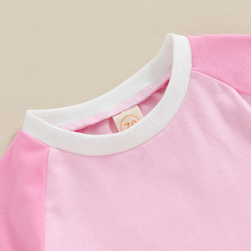

Летняя одежда для новорожденных девочек, цветная футболка с коротким рукавом и шорты с эластичным поясом, комплект из 2 предметов, наряды для девочек