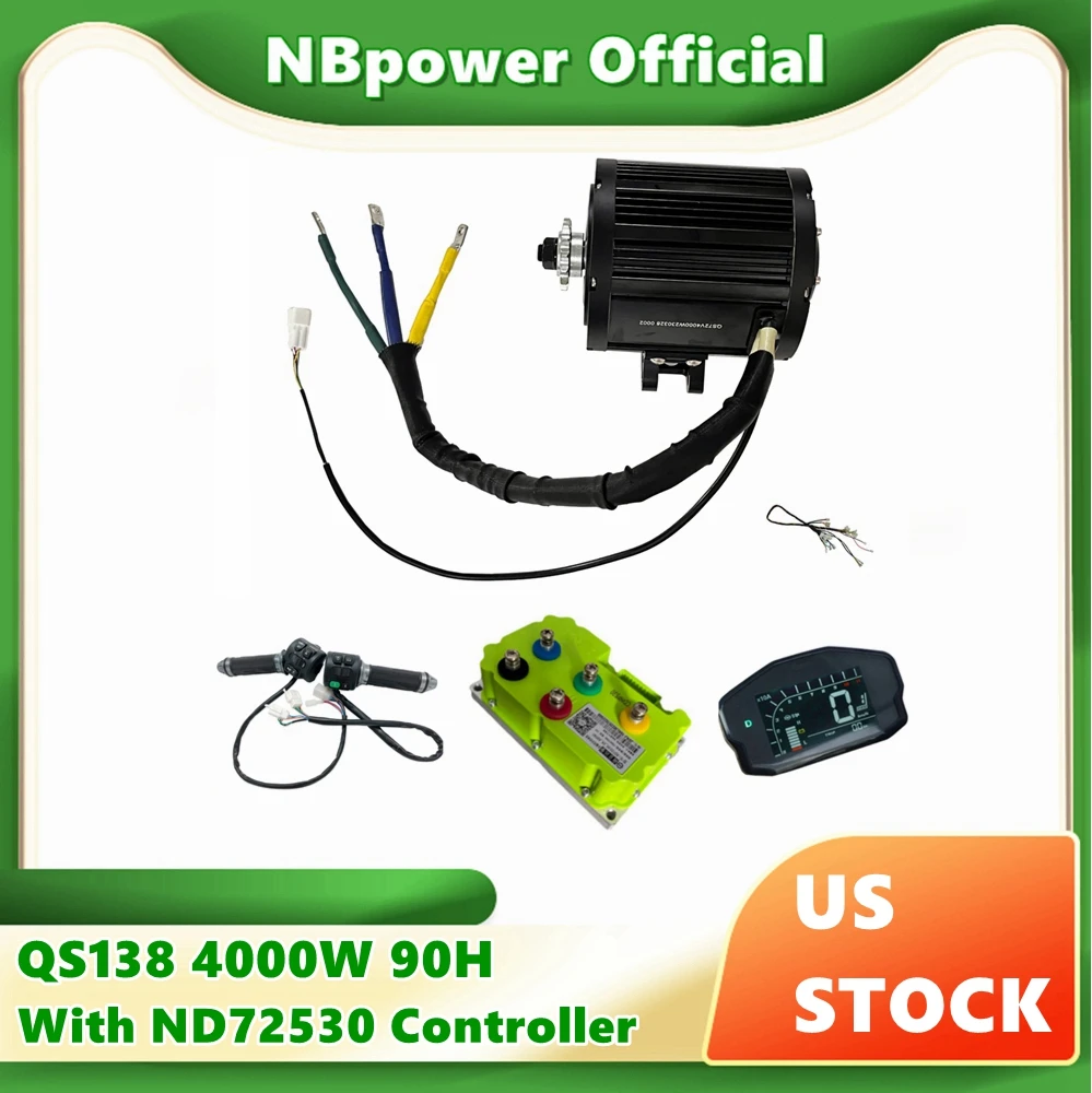 QS 138 90H 4000W Mid-Drive Motor Electric Power train Complete Kits For Electr with ND72530 Controller DKD display for Mopedbike