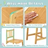 Kids Desk and Chair Set, Height Adjustable Bamboo Desk with Storage Hutch, Student Writing Computer Workstation for Bedroom 5