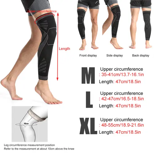 BraceTop 1 PC Full Leg Sleeves Long Compression Leg Sleeve Knee Sleeves Protect Leg, for Man Women Basketball, Arthritis Cycling - Image 6