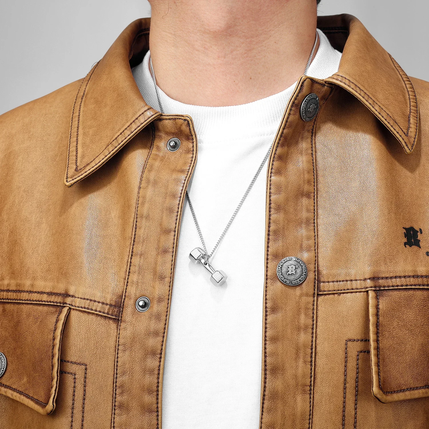 Dumbbell Fitness Gym Men Necklaces Stainless Steel Pendant Chain Women Simple Jewelry Hip Hop Punk Fashion Wholesale Dropshiping 6