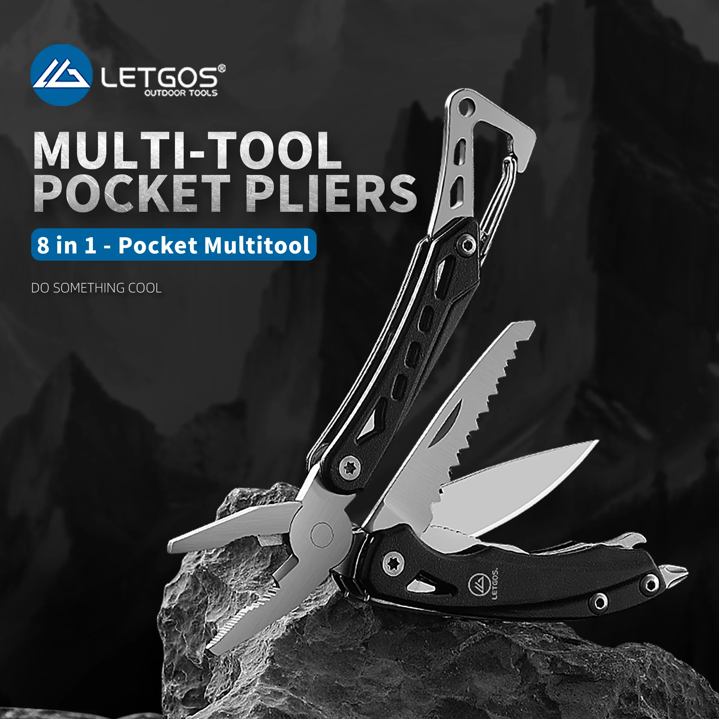 LETGOS Mini Tragbares Faltbares Multifunktions-Taschenmesser mit Zange - Outdoor Jagd Überlebens- und Rettungswerkzeug Taktisches EDC mit Mehrzwecknutzen