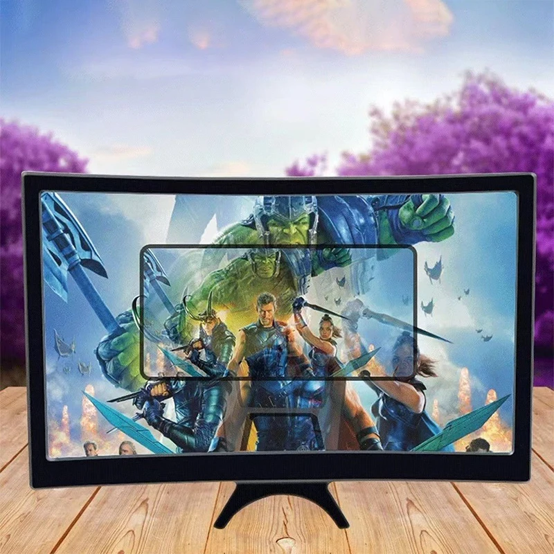 Phone Screen Amplifier 12 Inch Large Screen 3D HD Amplifier Curved Screen Mobile Phone Magnifier