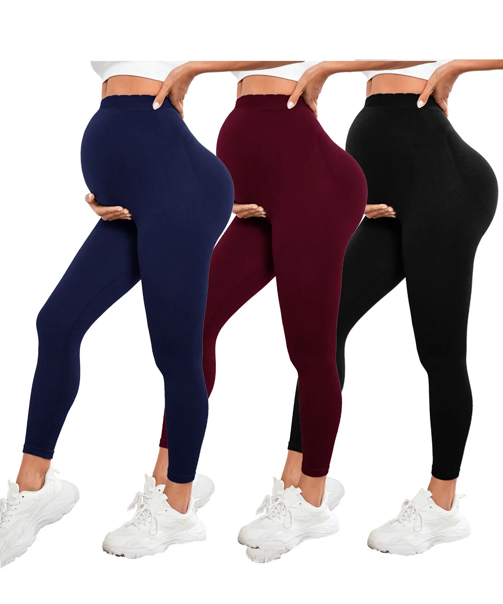 Maternity Leggings 3pcs High Waist Maternity Leggings Skinny For Pregnant Women Belly Support Postpartum Leggins Body Shaper Fitness Trousers