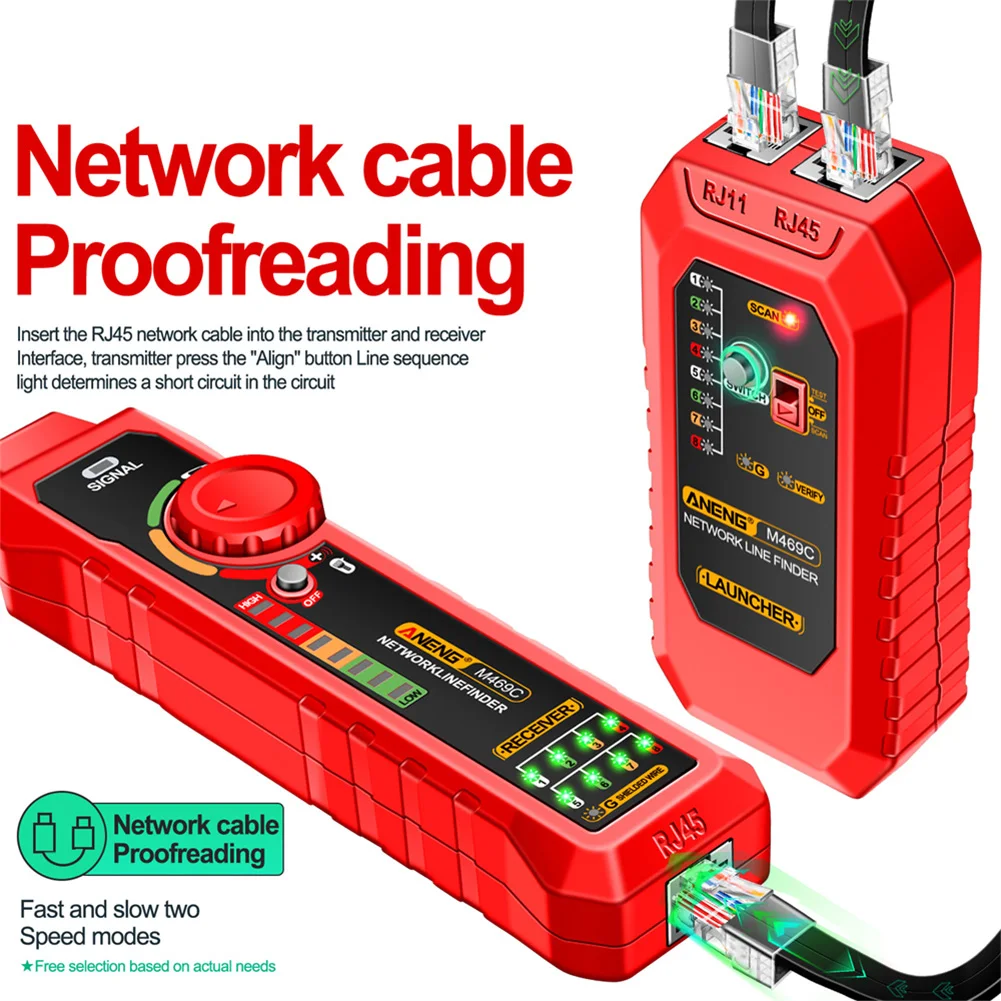 Multifunction Network Cable Finder RJ45 RJ11 LAN Cable Tester Ethernet Telephone Line Tester Earphone Networking Tool