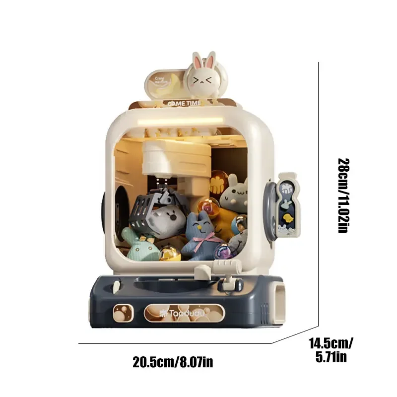 Claw Machine Toys Electronic Arcade Game Adjustable Catch Doll Machine Music Mini Vending Birthday Gift for Kids