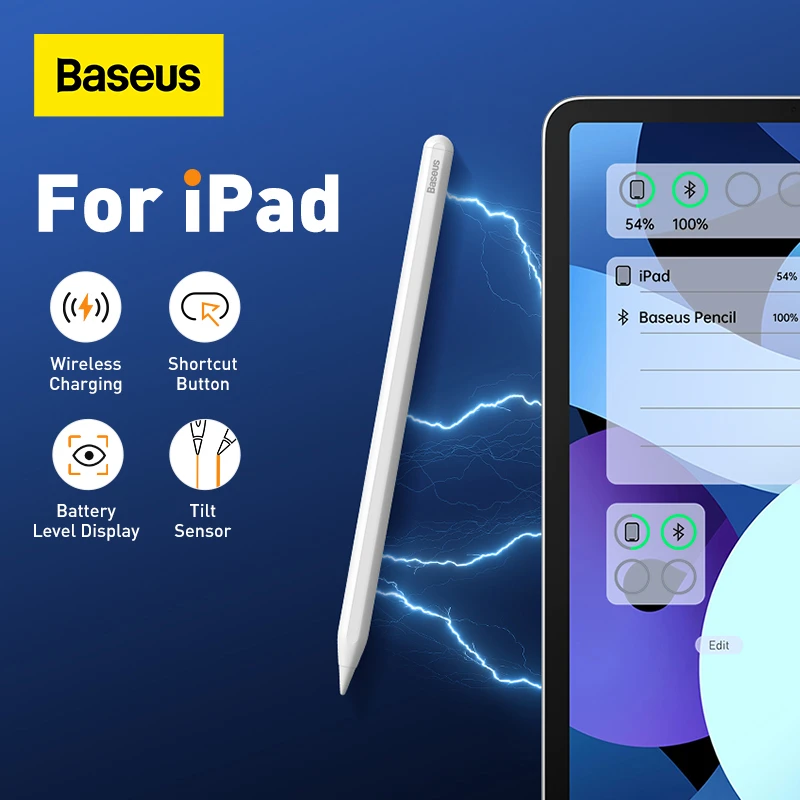 Baseus dla Apple Pencil 2 1 dla iPad Air 4 5 Pro 11 12.9 Mini 6 odrzucenie dłoni Tablet Stylus Touch Pen APP bezprzewodowe ładowanie