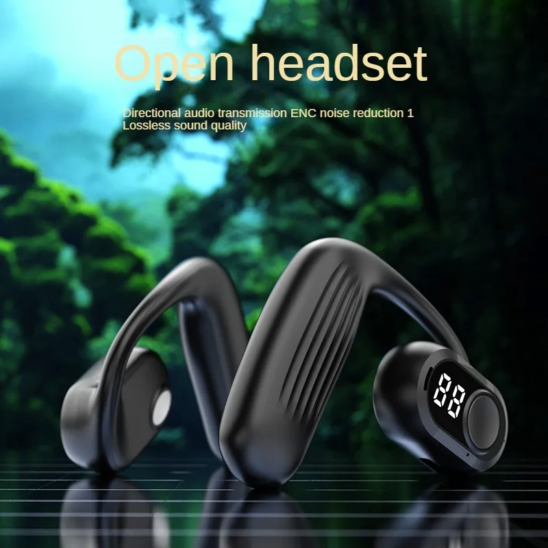 New Sport Bluetooth 5.4 Headphones W LED Display Headset Wireless Open Headset Running Bluetooth Headset Noise Reduction