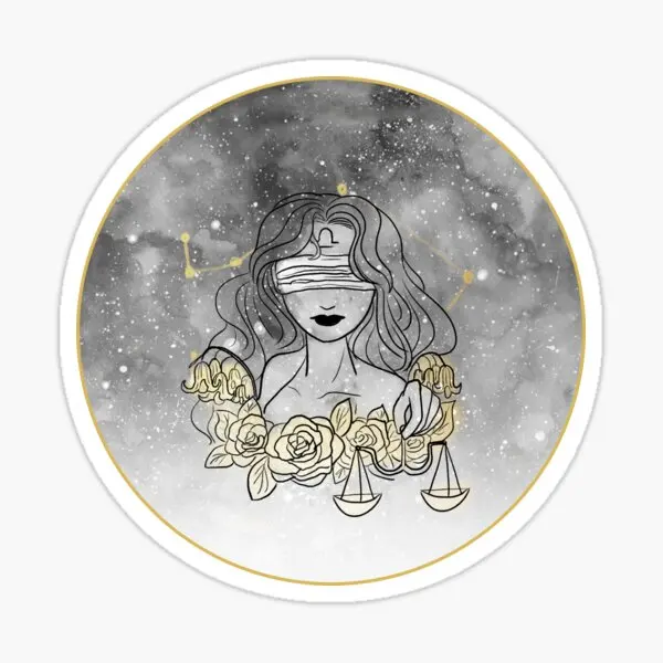 

Libra 5PCS Car Stickers for Water Bottles Motorcycle Cute Cartoon Laptop Room Decor Living Room Art Luggage Kid Funny Fridge