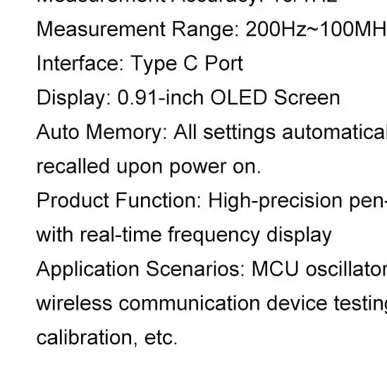 DC5V 200Hz-100MHz Misuratore di frequenza stile penna Display OLED Contatore di frequenza ad alta precisione per la misurazione RF Ricetrasmettitore radioamatoriale - immagine 3