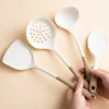 4-Piece Silicone Kitchen Utensil Set with Non-Stick Pans Silicone Spatula Soup Ladle Slotted Spoon Cooking Tools for Kitchen 4