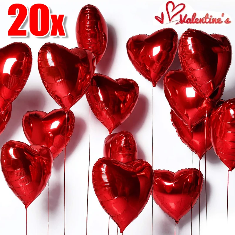 

18Inch Multi Color Love Heart Balloons Foil Metal Mirror Aluminum Film Helium Globos for Valentine Day Wedding Party Decorations