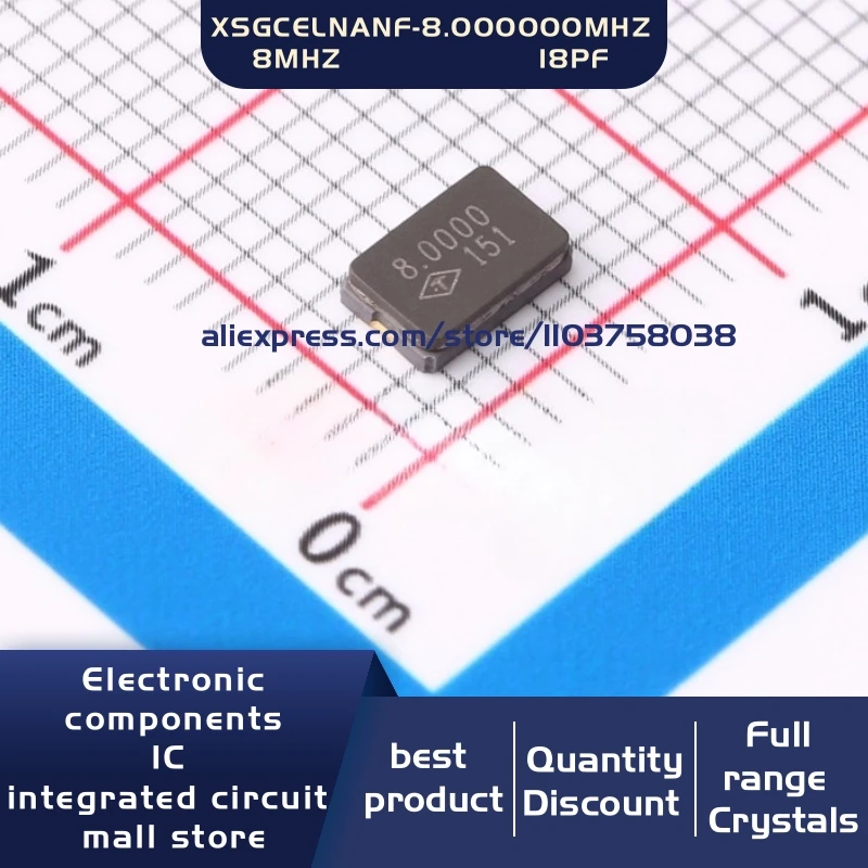 50개/묶음 XSGCELNANF-8.000000MHZ 8M 18PF ±20ppm 5032 2P 크리스탈 발진기 공진기 2-SMD 재고 있음