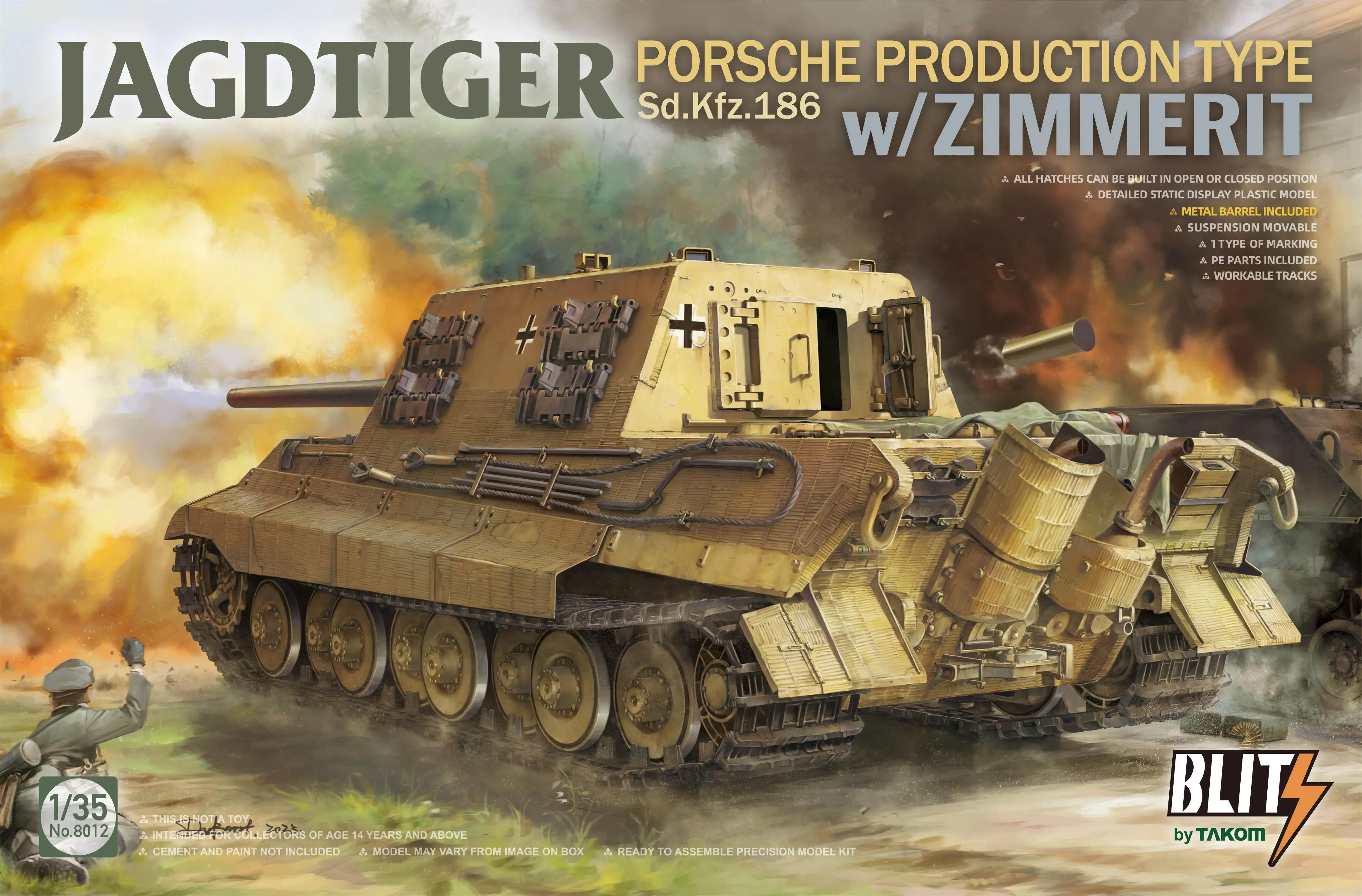 

TAKOM 8012 1/35 масштаб JAGDTIGER тип продукции Sd. KFZ. 186 w/zdip It
