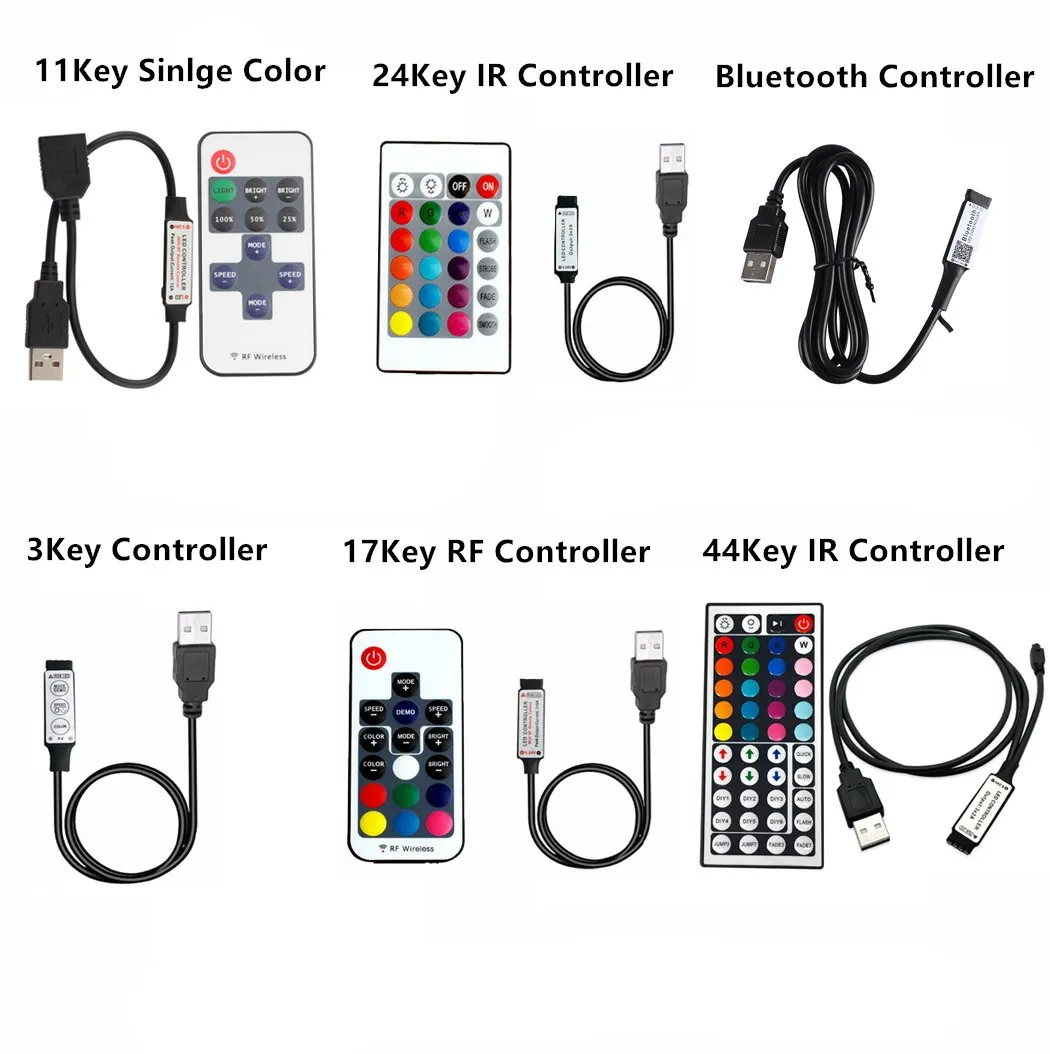 DC-5V-USB-LED-Strip-Light-RGB-Controller-IR-Bluetooth-Remoter-RF ...