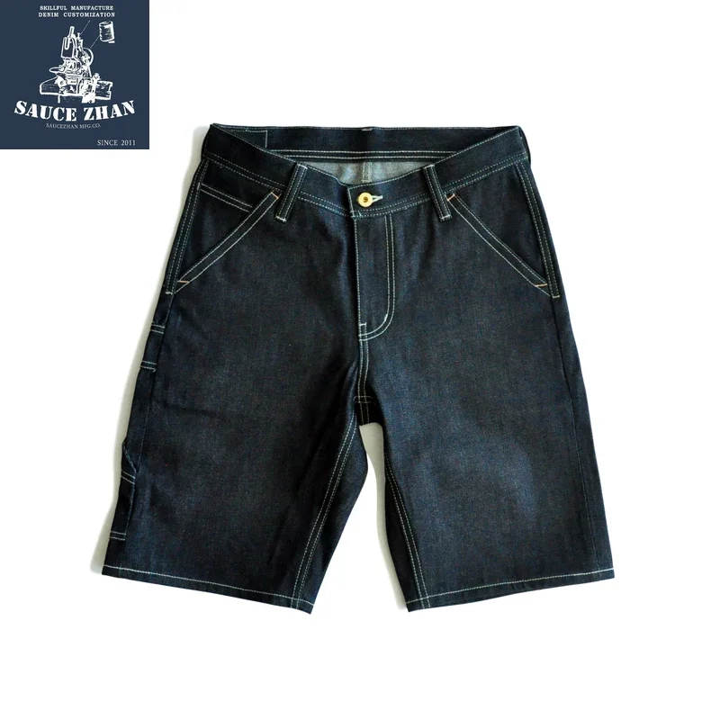 【massnoun】SV SELVAGE WIDE DENIM SHORT PANTS SauceZhan 266XX Shorts Jeans Man Raw Denim Jeans Knee Length