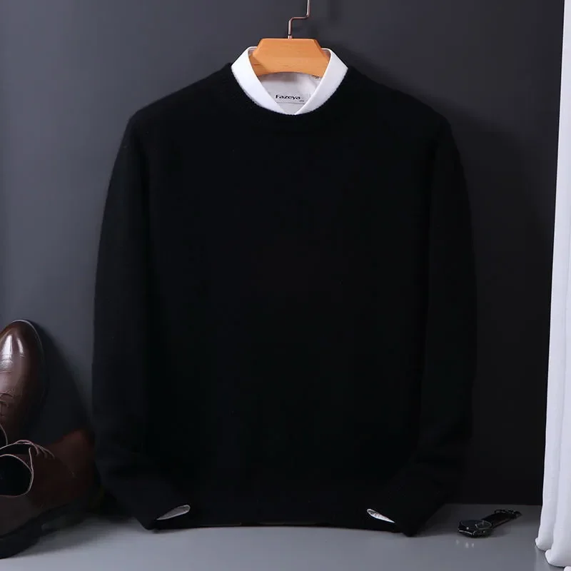 Turtleneck Sweater Cashmere Sweater O-neck Pullovers Men's Loose Oversized M-5XL Knitted Bottom Shirt Autumn Winter Korean Casual Men's Top