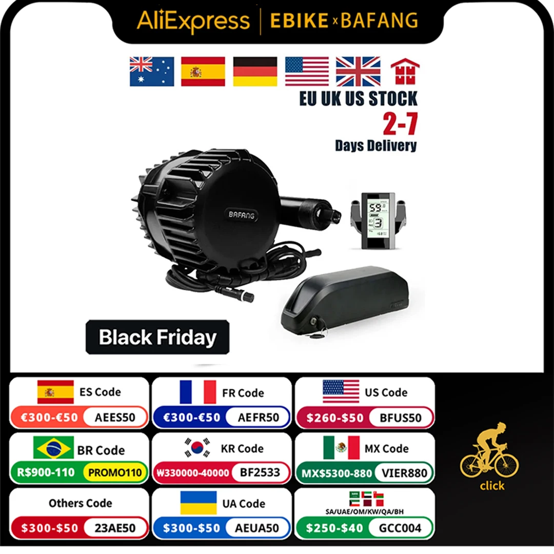 Мотор Bafang BBSHD BBS03 48 в 52 в 1000 Вт Средний приводной мотор для электровелосипеда, комплект для преобразования электровелосипеда BBS03 52V16AH 13AH 20AH аккумулятор