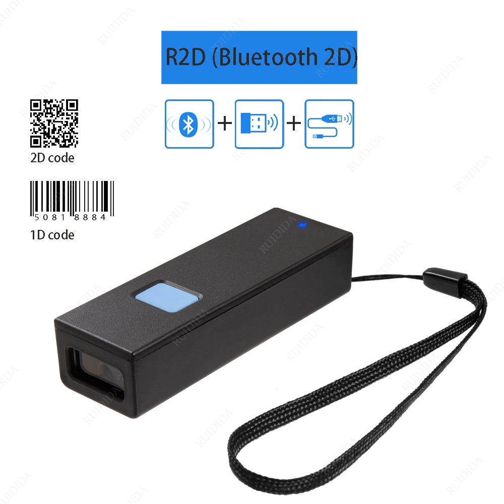 1D CCD Wireless 2.4G Bluetooth Mini Barcode Scanner Pocket Portable Reader 1D 2D QR Code PDF417 Android iPad iPhone pdf document scanner Scanners