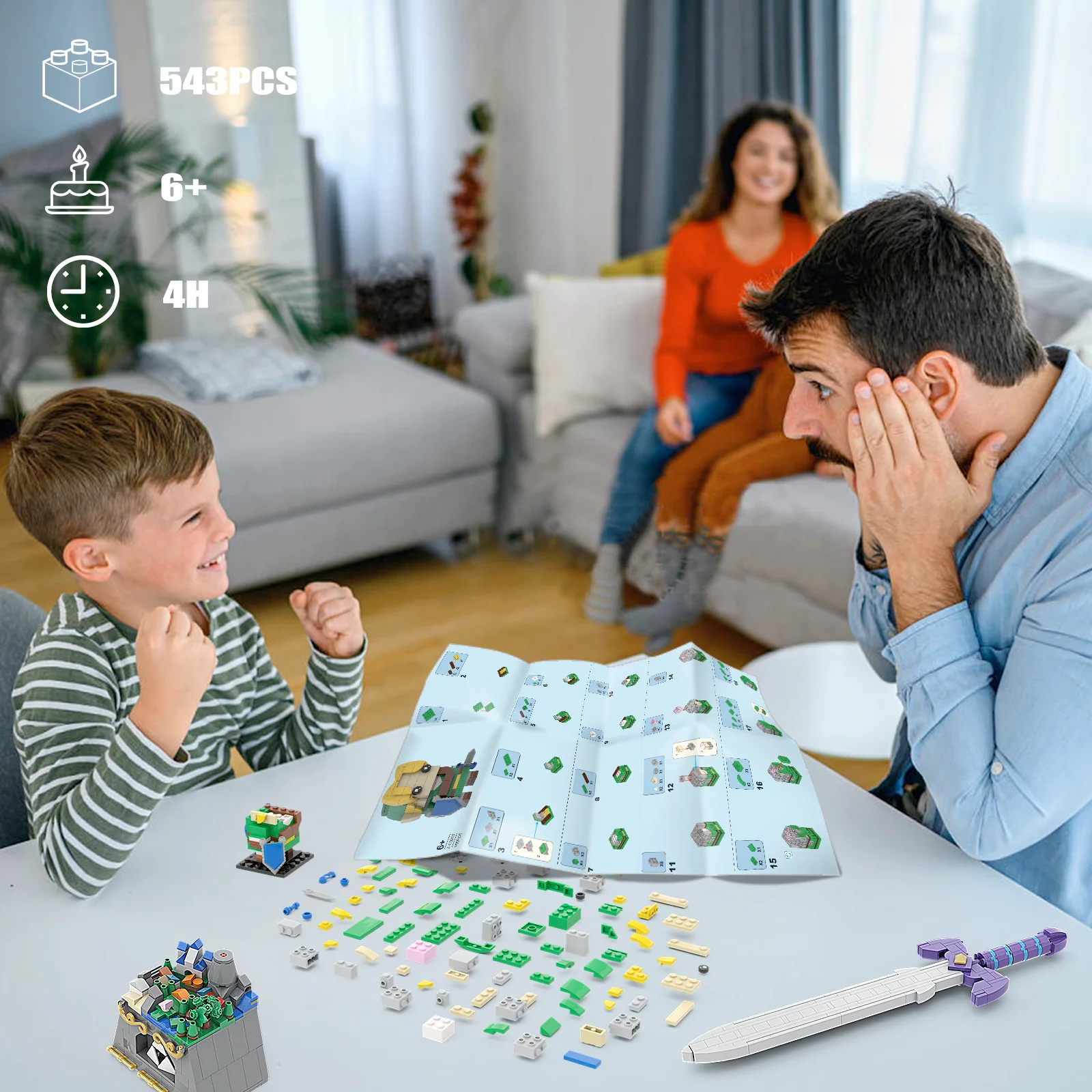 The Master Sword with Link Building Kit, Micro Hyrule Building