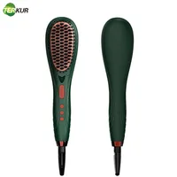 IONS Electric Hair Straightener Brushes Anti-scald Straight Comb Curling Dual-use Max 220℃ Anion Function Irons PTC Fast Heating 1