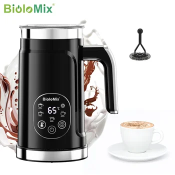 BioloMix 5 in 1 Milk Frother with Upgraded LED Touch Screen Display - Hot and Cold Foam Milk Warmer for Coffee Latte 1
