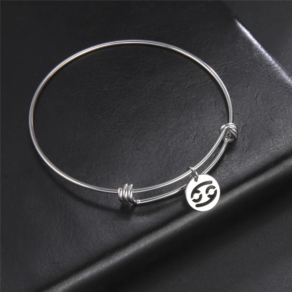 Skyrim Sternzeichen-Armband für Damen, modisch, Edelstahl, Sternbild, Schütze, Widder, Stier, Löwe, Jungfrau, Fische, Armreif, Schmuck – Detail 10
